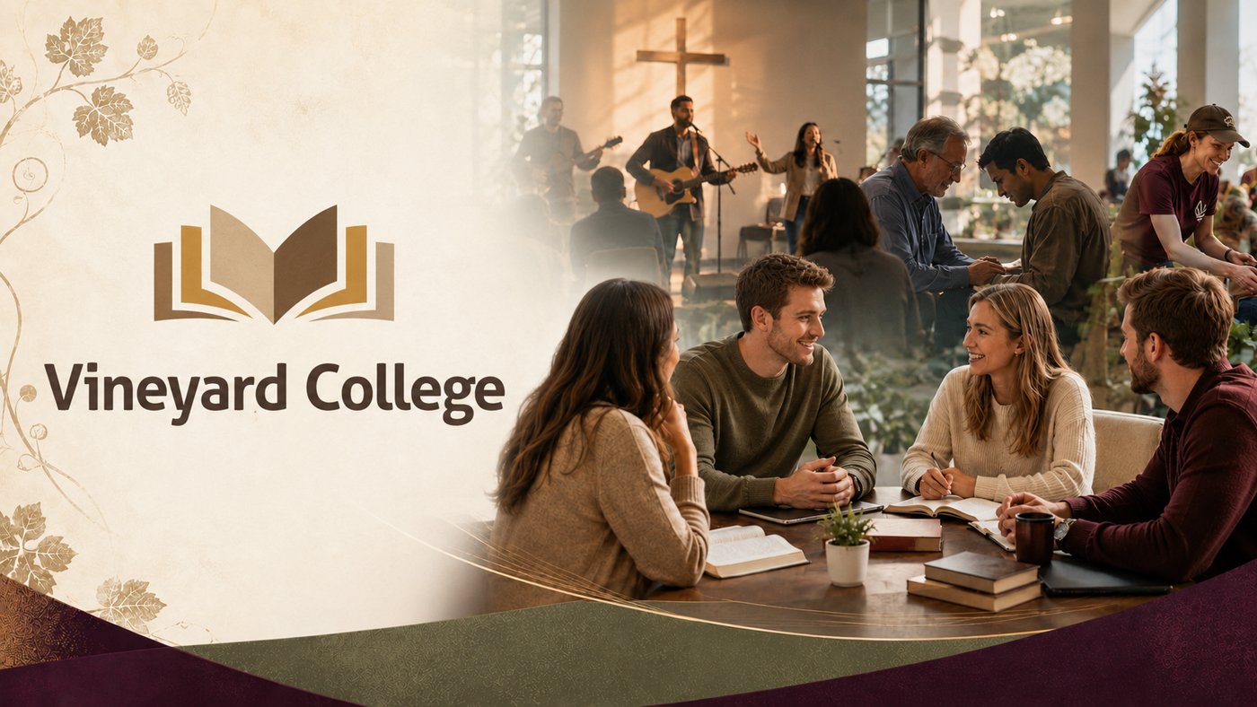 Vineyard College community gathered around Scripture and worship
